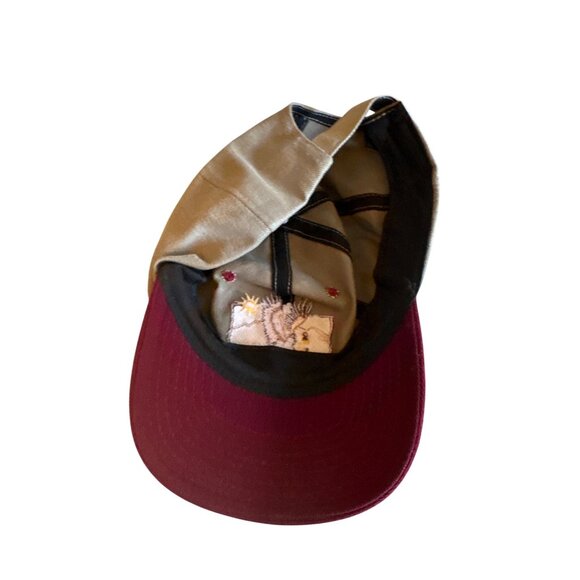 Alaska Eagle Embroidered Baseball Cap Adjustable Strapback Gray & Burgundy - Picture 4 of 5